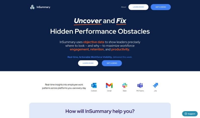 Screenshot of Insummary – Intelligent Status Reports