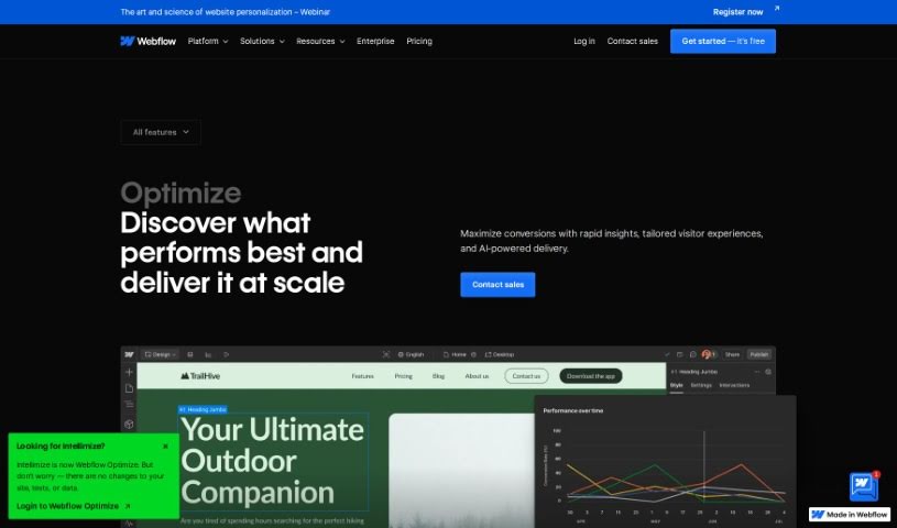 Screenshot of Intellimize