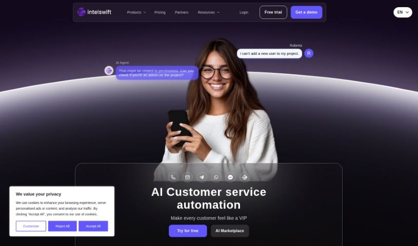 Screenshot of IntelSwift