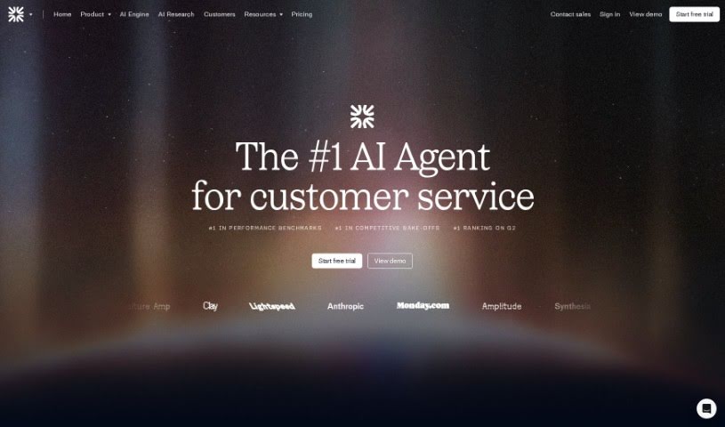 Screenshot of Intercom Fin