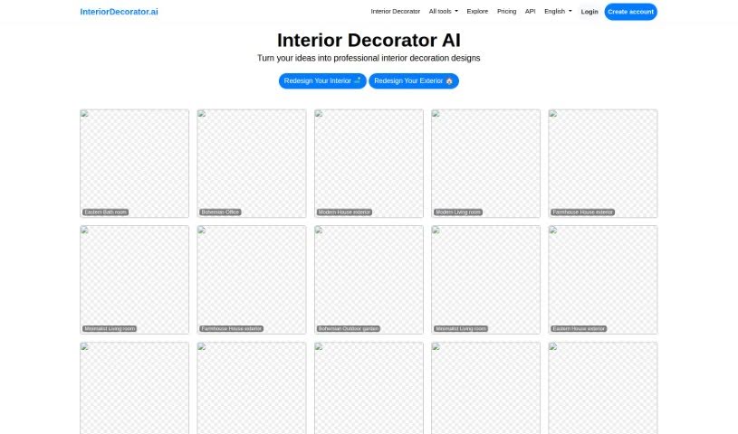 Screenshot of Interior Decorator Ai
