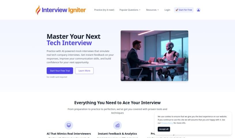 Screenshot of Interview Igniter