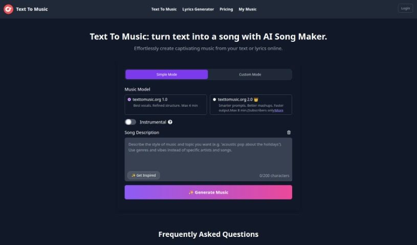 Screenshot of Inthesong