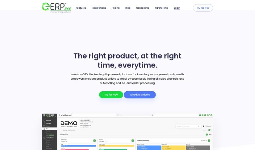 Screenshot of Inventory365