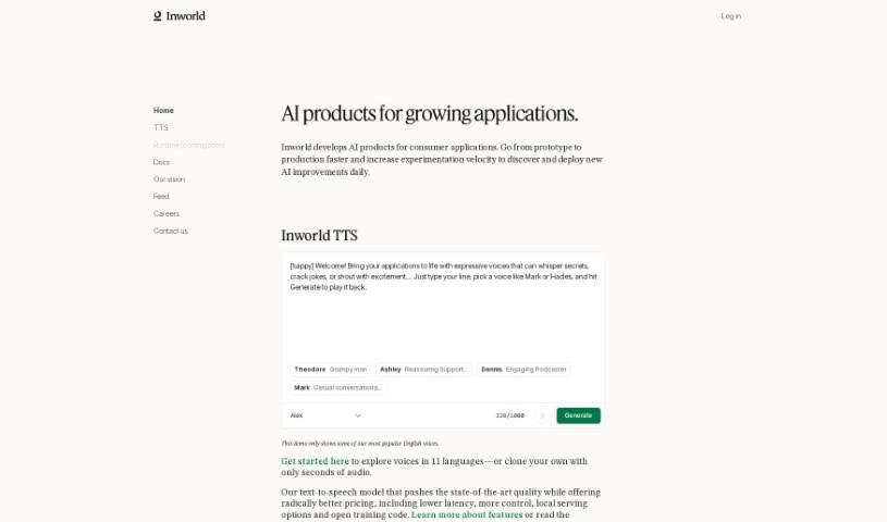 Screenshot of Inworld AI