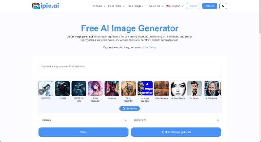 Screenshot of Ipic.ai