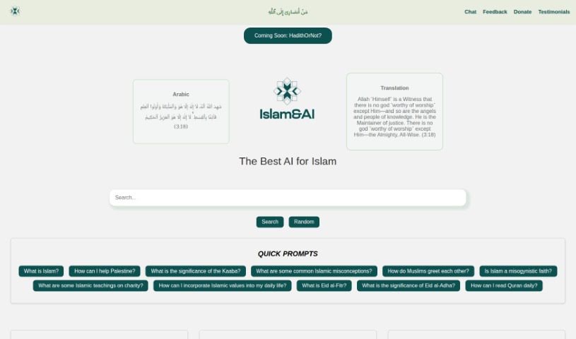Screenshot of Islam & AI