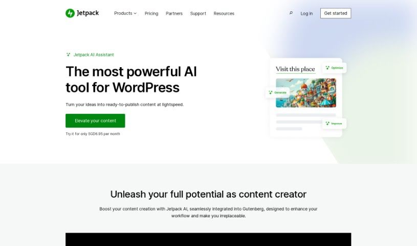 Screenshot of Jetpack