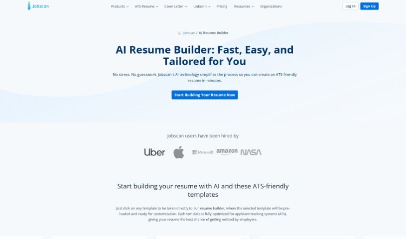 Screenshot of Jobscan Ai Resume