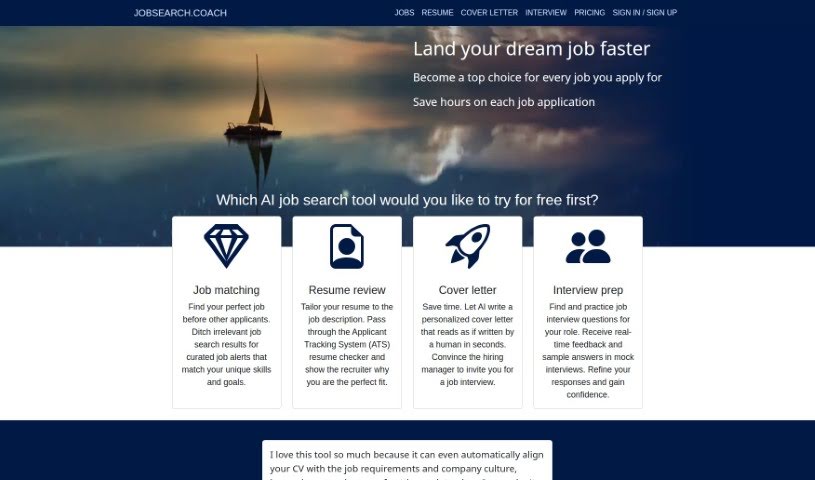 Screenshot of Jobsearch.coach