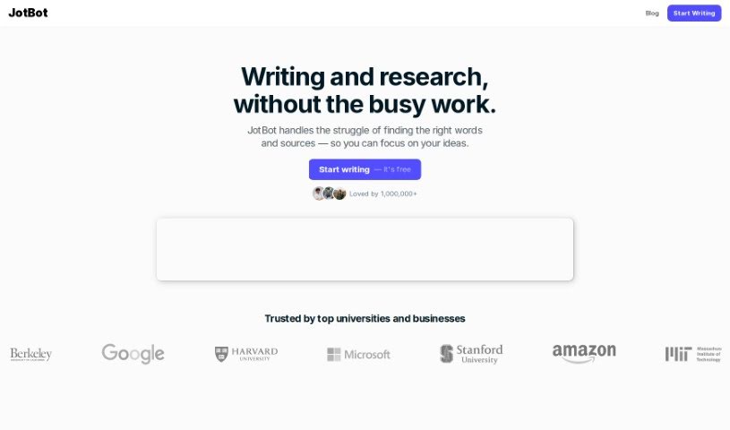 Screenshot of JotBot AI