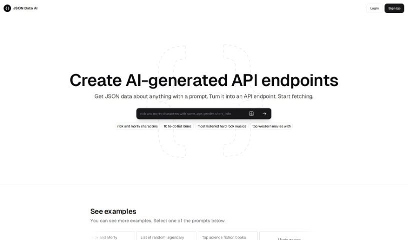 Screenshot of JSON Data AI