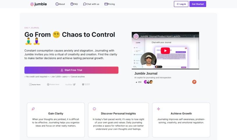 Screenshot of Jumble Journal