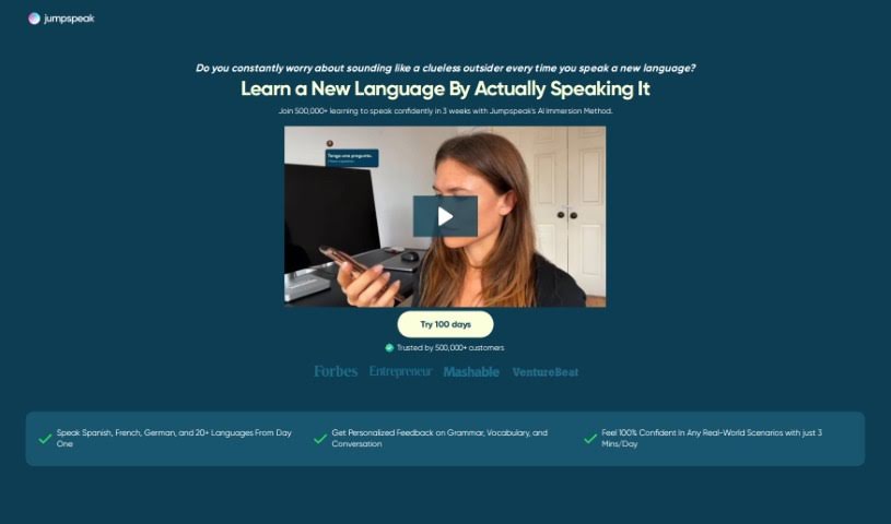 Screenshot of Jumpspeak