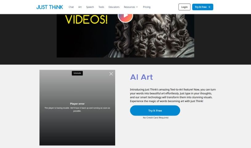 Screenshot of Just Think AI