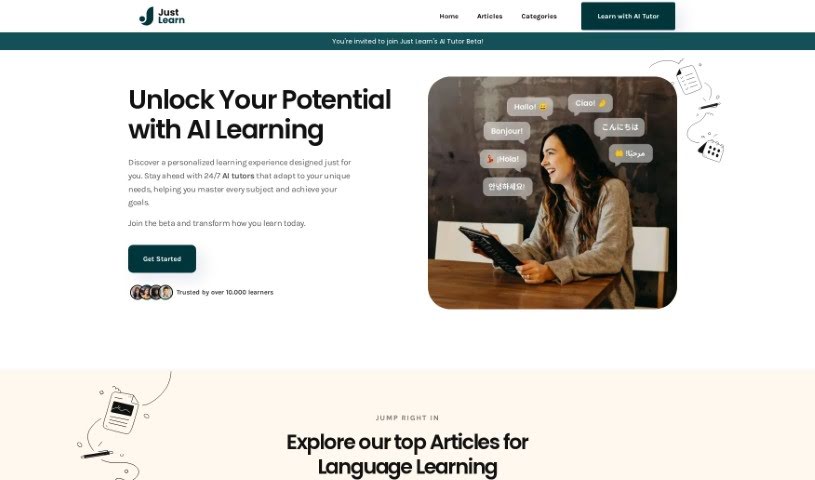 Screenshot of Justlearn
