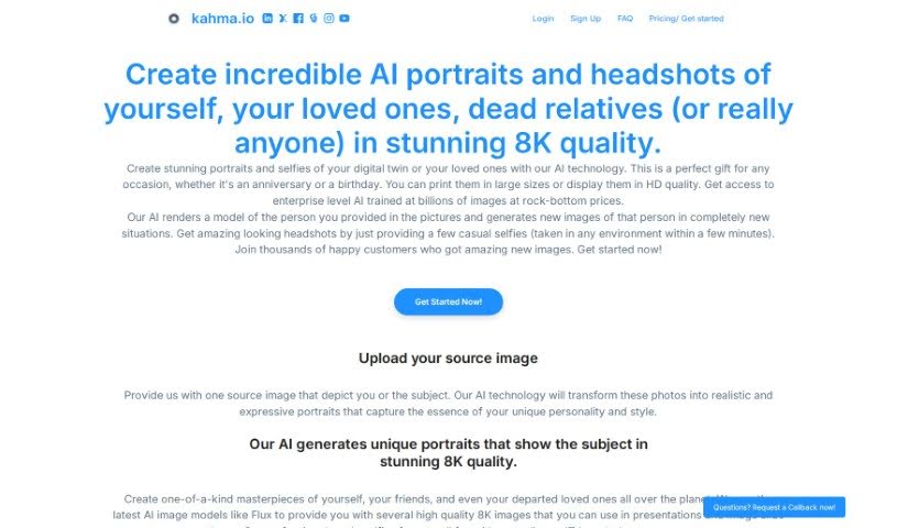 Screenshot of Kahma.io