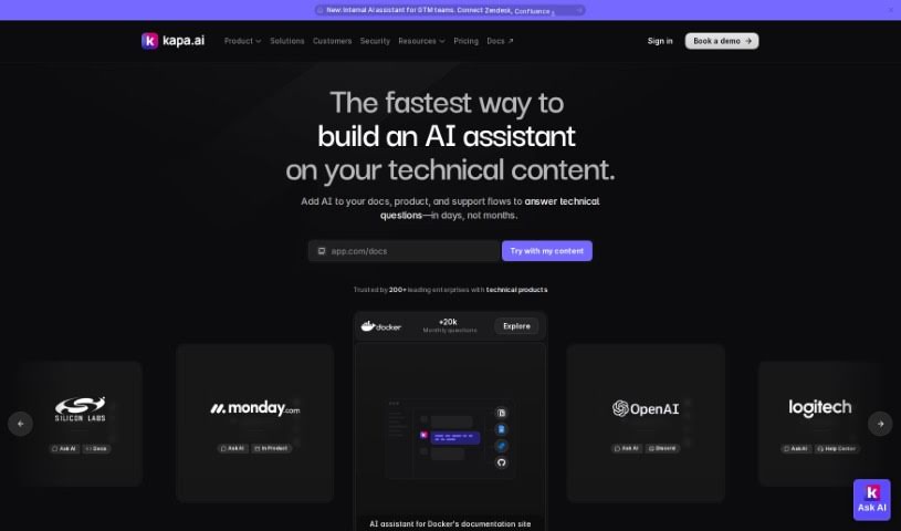 Screenshot of Kapa.ai