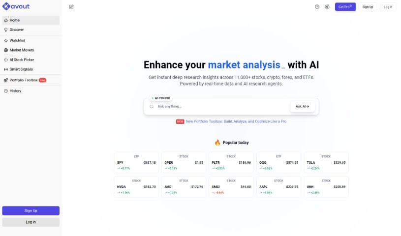 Screenshot of Kavout