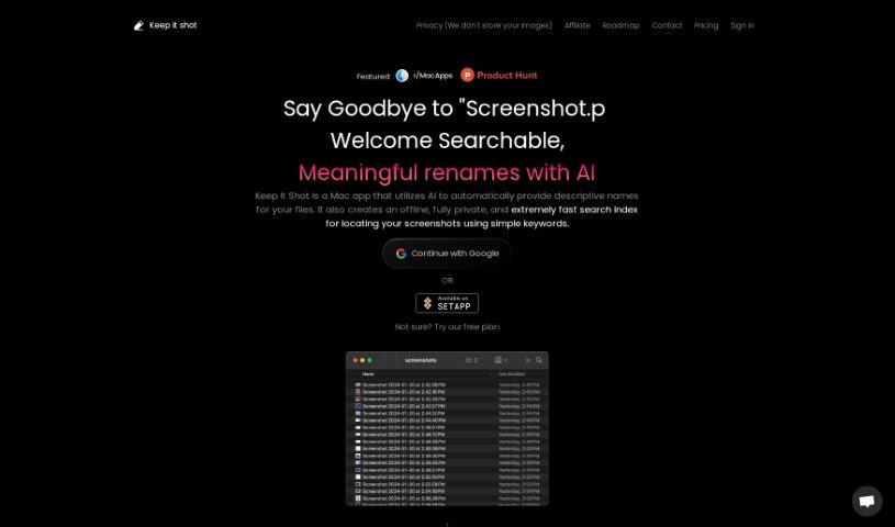 Screenshot of Keep it shot