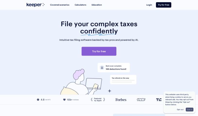Screenshot of Keepertax