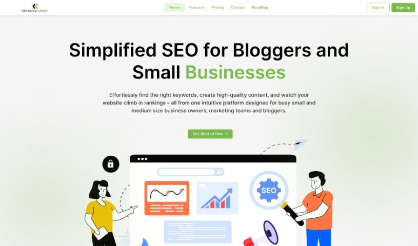 Screenshot of KeywordCaddy