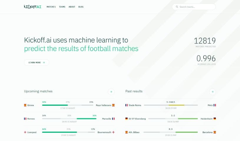 Screenshot of Kickoff.ai