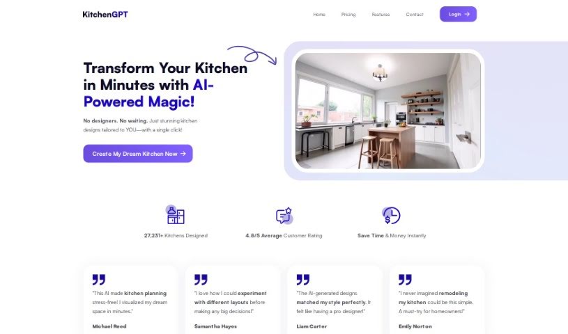 Screenshot of kitchenGPT