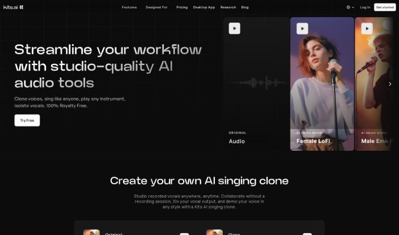 Screenshot of Kits AI