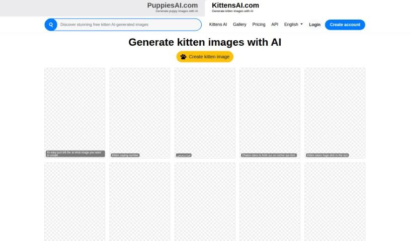 Screenshot of Kittensai.com