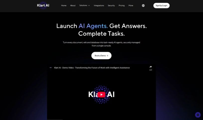 Screenshot of Klart AI
