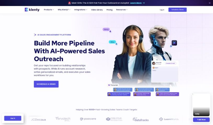 Screenshot of Klenty