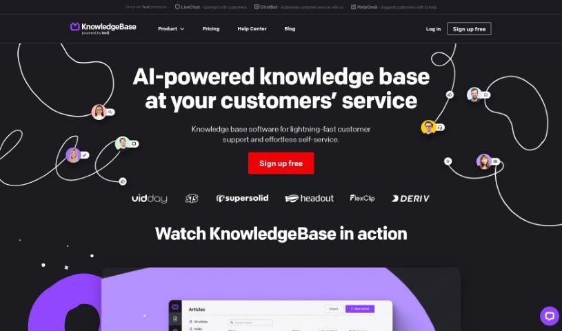 Screenshot of Knowledge Base
