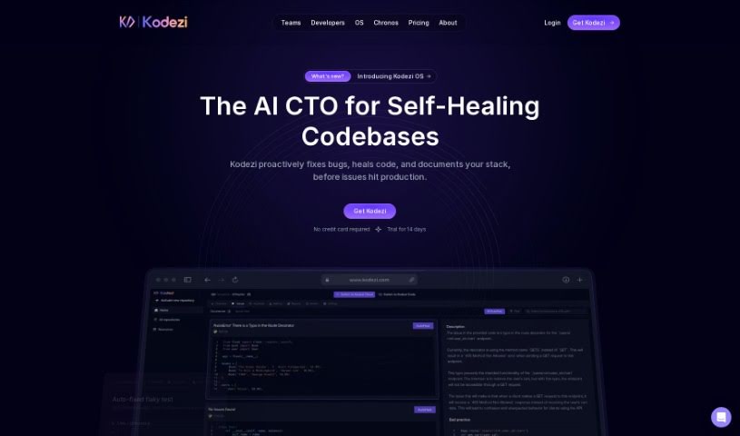 Screenshot of Kodezi