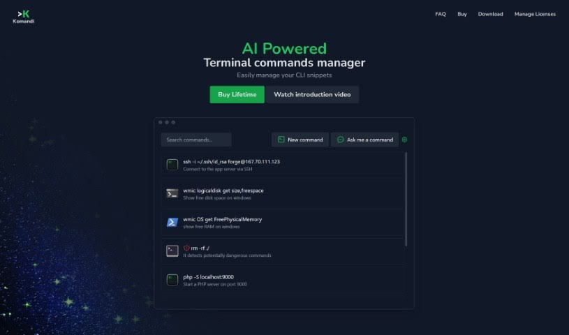 Screenshot of Komandi