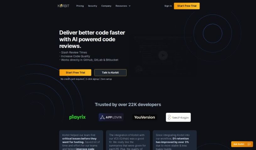 Screenshot of Korbit AI