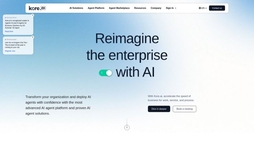 Screenshot of Kore.ai