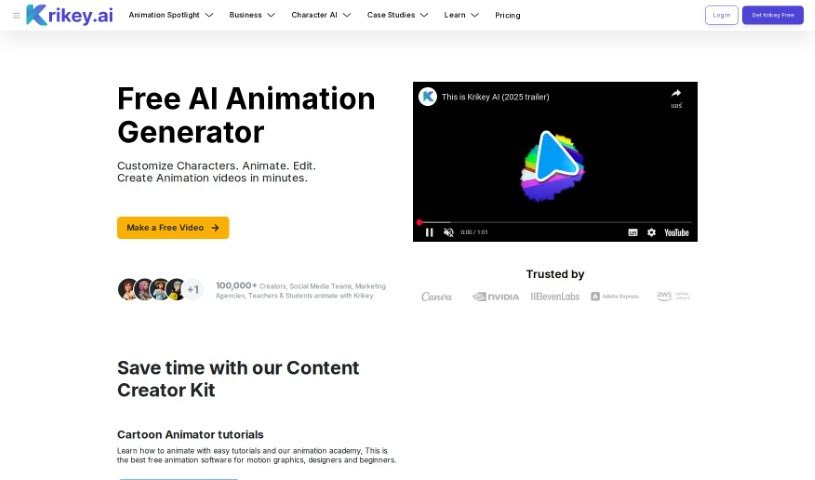 Screenshot of Krikey AI