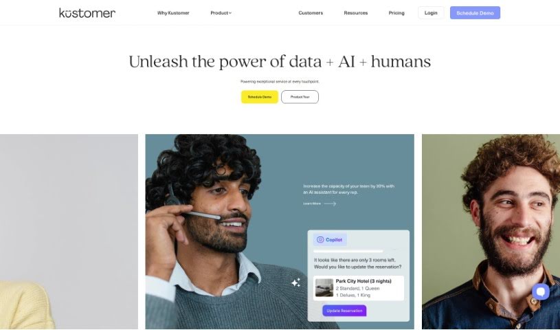 Screenshot of Kustomer