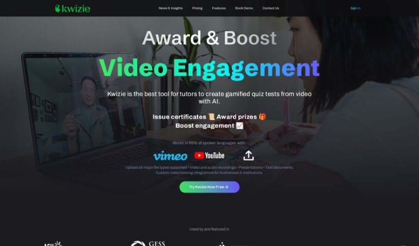 Screenshot of Kwizie