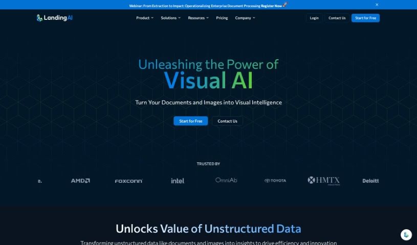 Screenshot of LandingAI
