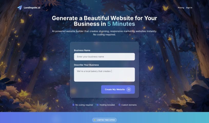 Screenshot of Landingsite.ai
