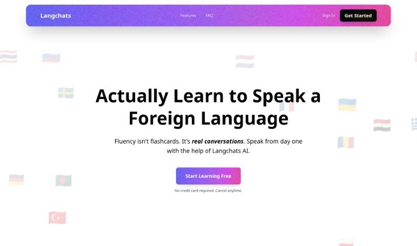 Screenshot of Langchats