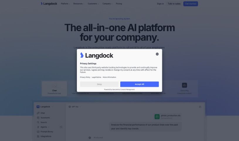 Screenshot of Langdock