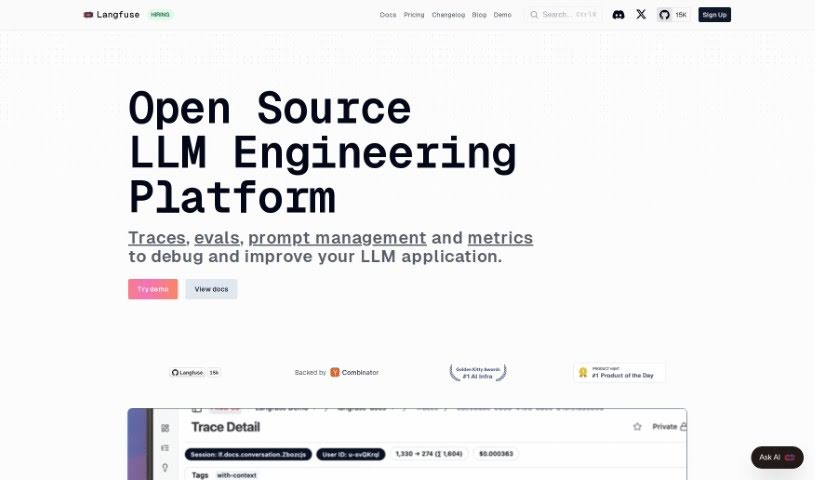 Screenshot of Langfuse
