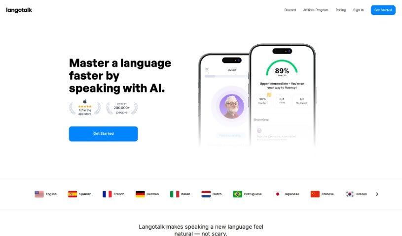 Screenshot of Langotalk