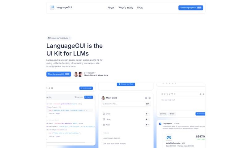 Screenshot of LanguageGUI