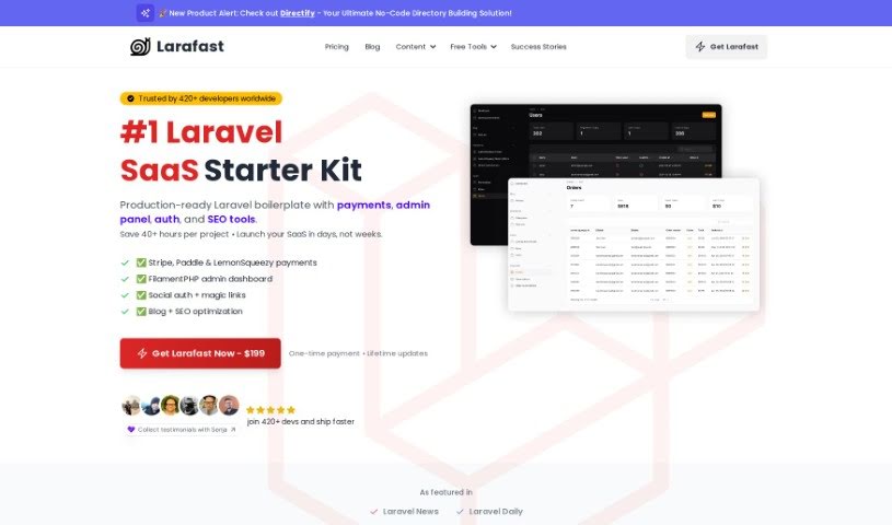 Screenshot of Larafast