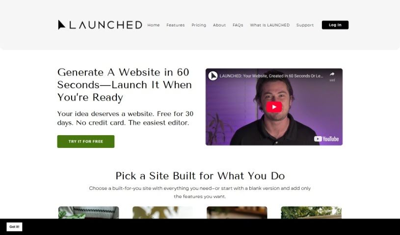 Screenshot of Launched