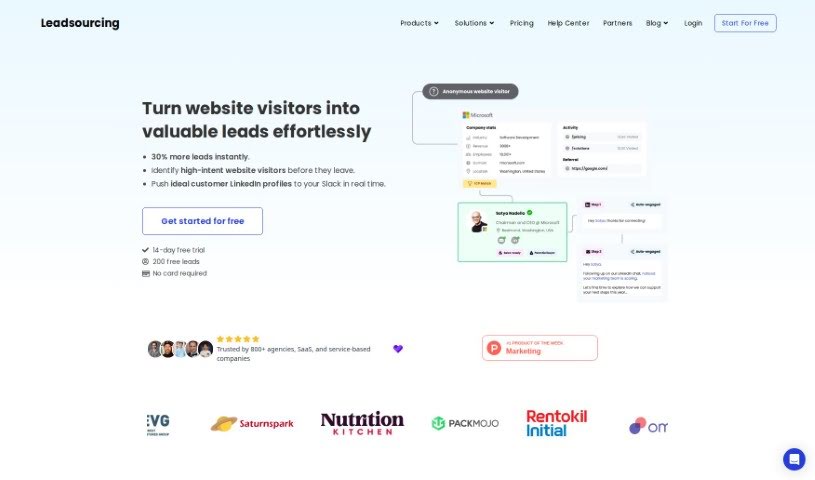 Screenshot of Leadsourcing